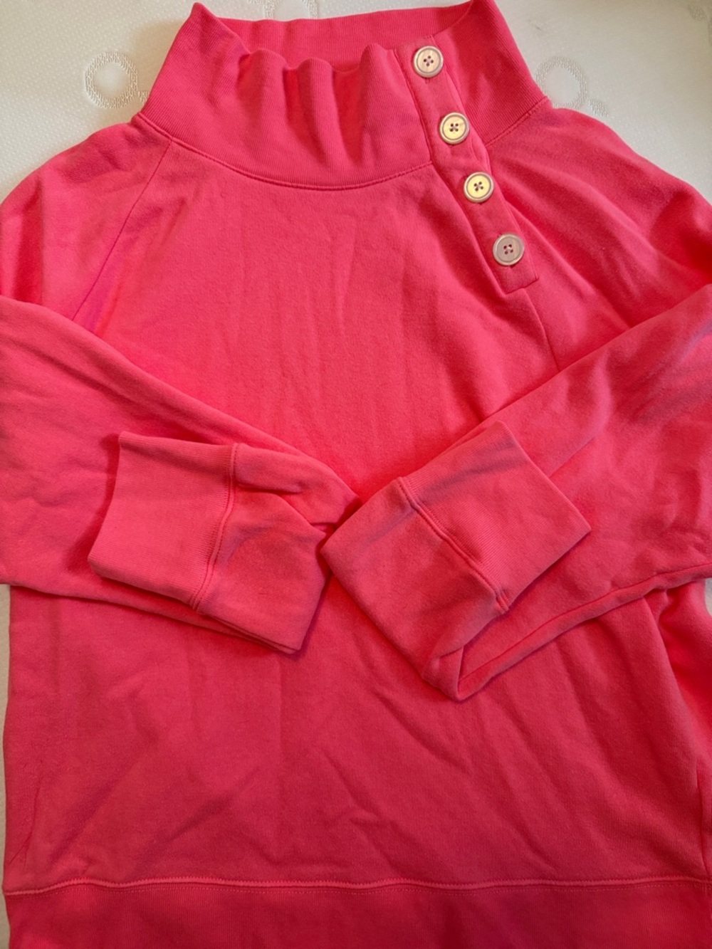 J. Crew Coral Pink Button-Shoulder Pullover